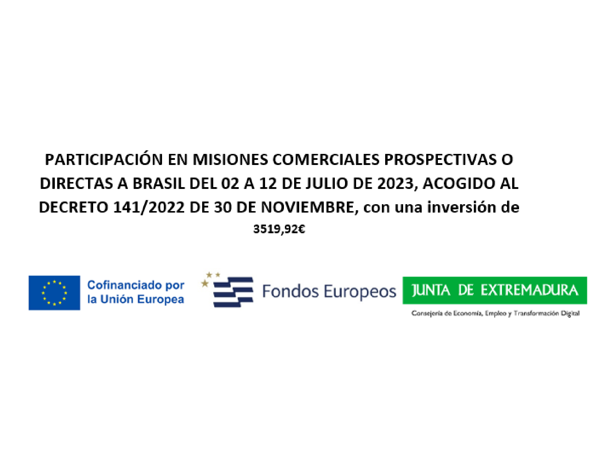 Financiación Junta de Extremadura